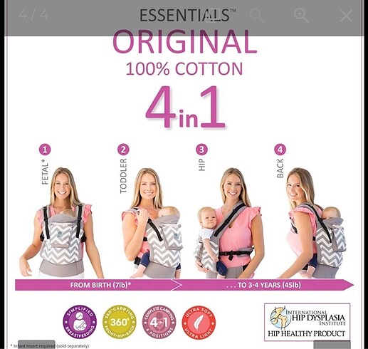 Beden Lıllebaby essentials original boardwalk