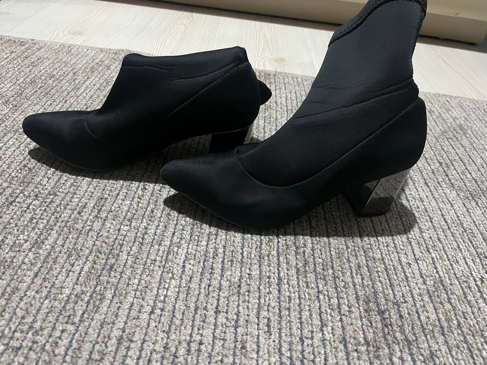 Siyah Blok Topuklu Elastik Kadın Bot - Görsel 5