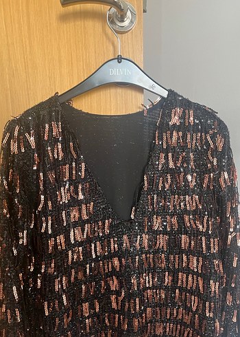 Zara Kahverengi Püsküllü Uzun Kadın Abiye Elbise - Görsel 2