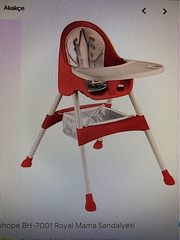 Babyhope kırmızı mama sandalyesi - Görsel 2