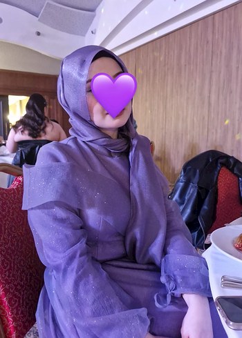 Uzun Mor Drapeli Gotik Kadın Abiye - Görsel 4