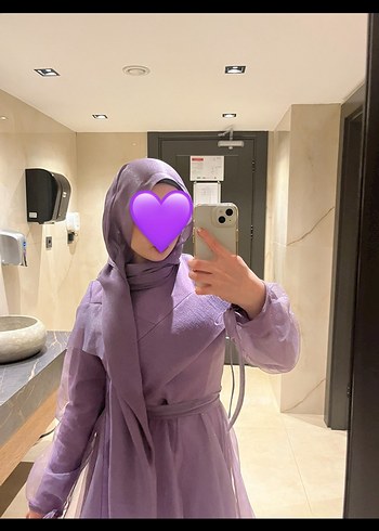 Uzun Mor Drapeli Gotik Kadın Abiye - Görsel 2