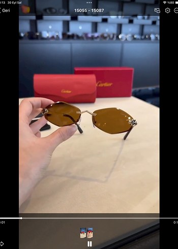 Cartier Cartier güneş gözlüğü kahverengi sıfır
