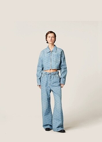 l Beden mavi Renk miu miu denim ceket