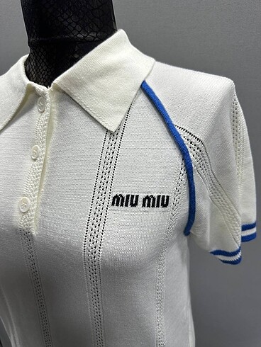 Miu Miu Miu miu Polo yaka tişört bluz ithal