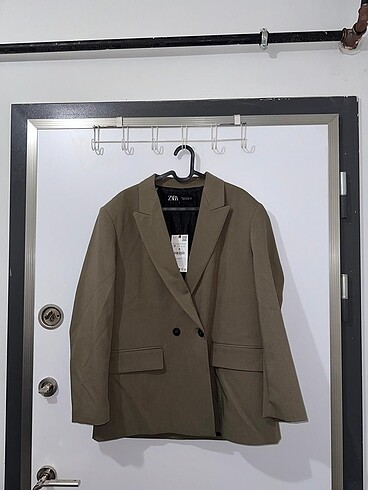 m Beden haki Renk KRUVAZE OVERSIZE BLAZER