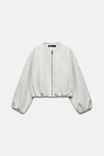 Zara ELASTİK KENARLI YUMUŞAK BOMBER CEKET