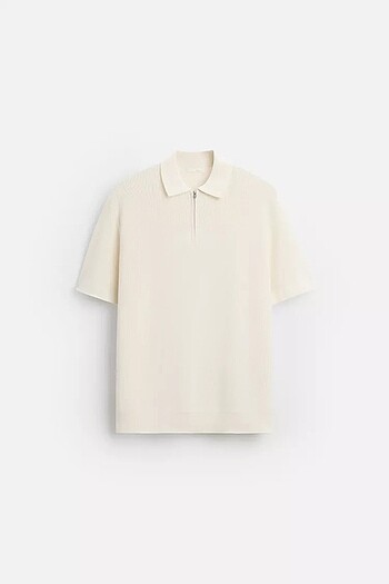 FERMUARLI İNCİ DOKUMA POLO T-SHIRT