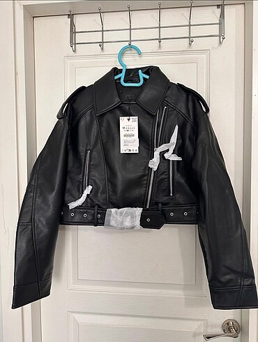SUNİ DERİ CROP BIKER CEKET