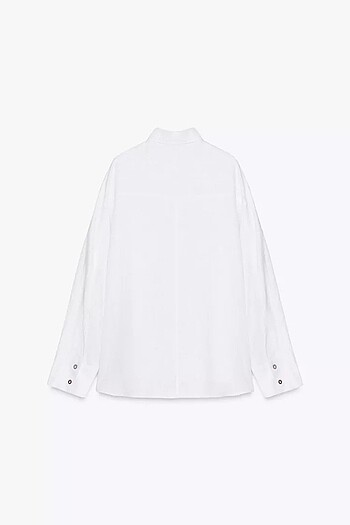 Zara KETEN KARIŞIMLI OVERSIZE GÖMLEK