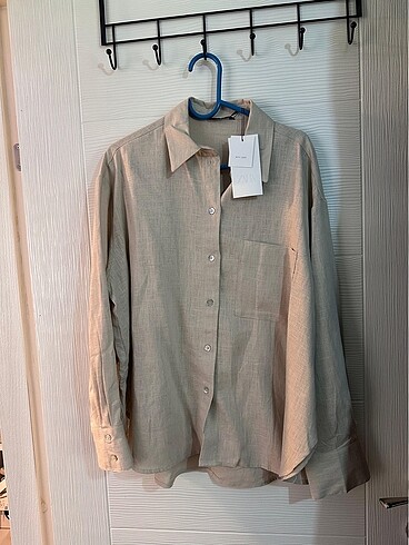 KETEN KARIŞIMLI OVERSIZE GÖMLEK