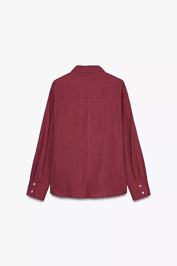 Zara KETEN KARIŞIMLI OVERSIZE GÖMLEK