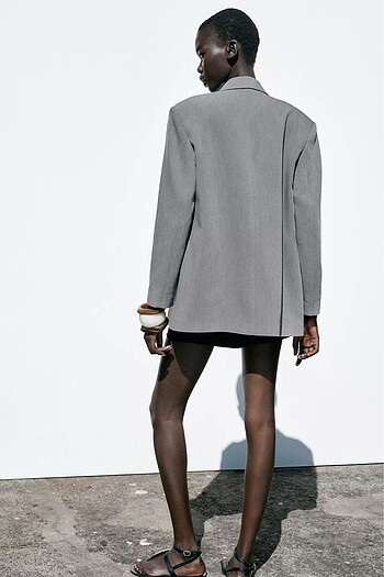 m Beden gri Renk KRUVAZE OVERSIZE BLAZER