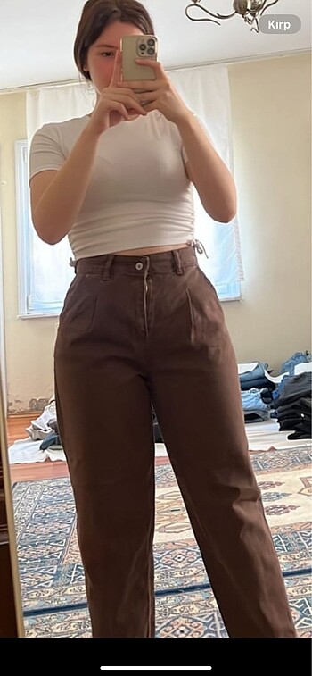Kahverengi havuç pantalon