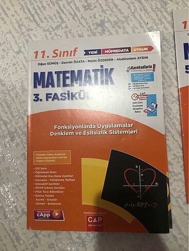ÇAP 11.SINIF FASİKÜLLERİ EŞİTSİZLİK - ÇEMBER DAİRE- KATI CİSİM O