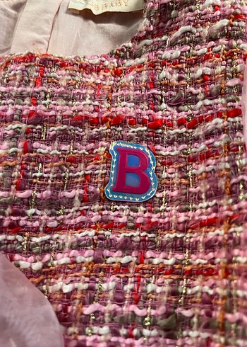 Kız Çocuk Pembe Örgü Uzun Kollu Elbise - Görsel 6