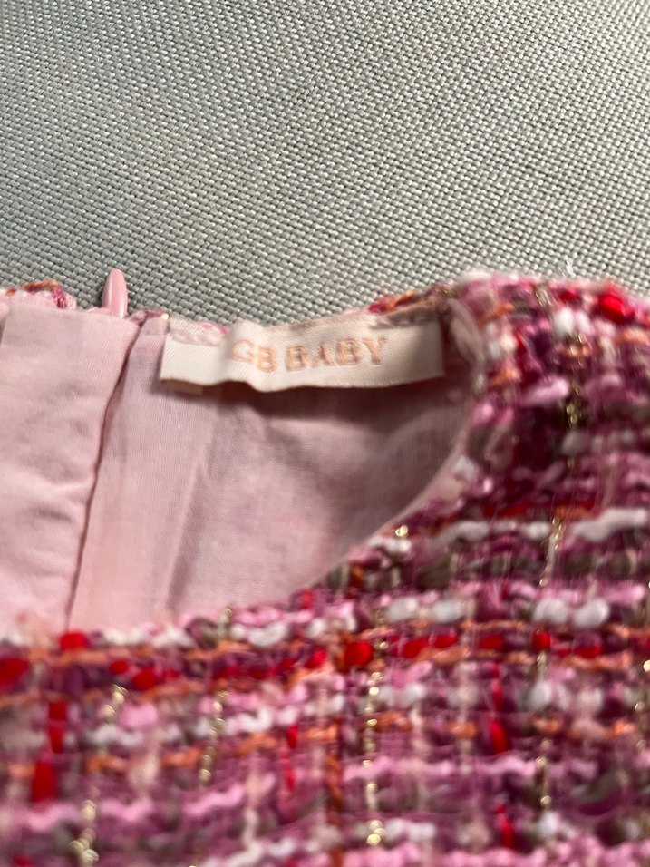 Kız Çocuk Pembe Örgü Uzun Kollu Elbise - Görsel 5