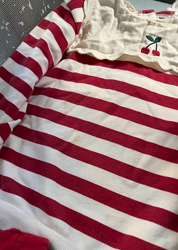 Kız Bebek Kırmızı Fırfırlı Takım - Görsel 3