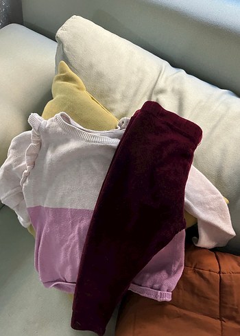 Kız Çocuk Renkli Fırfırlı Pamuklu Kazak - Görsel 5