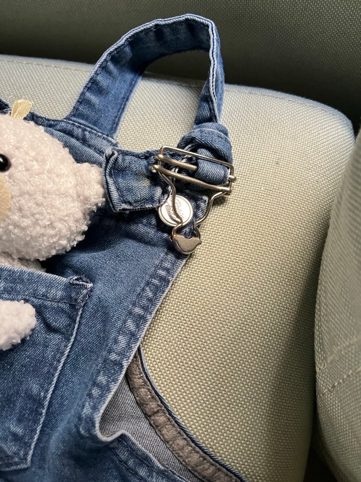 Kız Çocuk Mavi Denim Askılı Tulum - Görsel 3