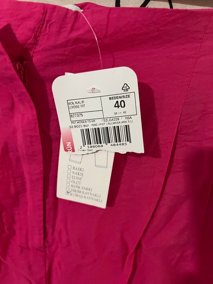 Pembe Drapeli Midi Kadın Kumaş Pantolon - Görsel 5