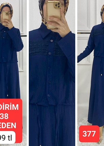 Diğer Düğmeli Nakışlı Pamuklu Bohem Uzun Elbise