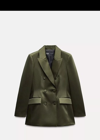Zara Saten Koyu Yesil Blazer Takim