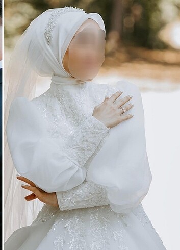 xs Beden beyaz Renk Tesettür Gelinlik