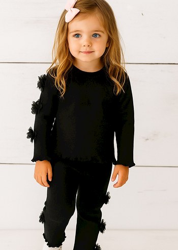 GÜL DETAYLI FİTİLLİ TAKIM - Görsel 2