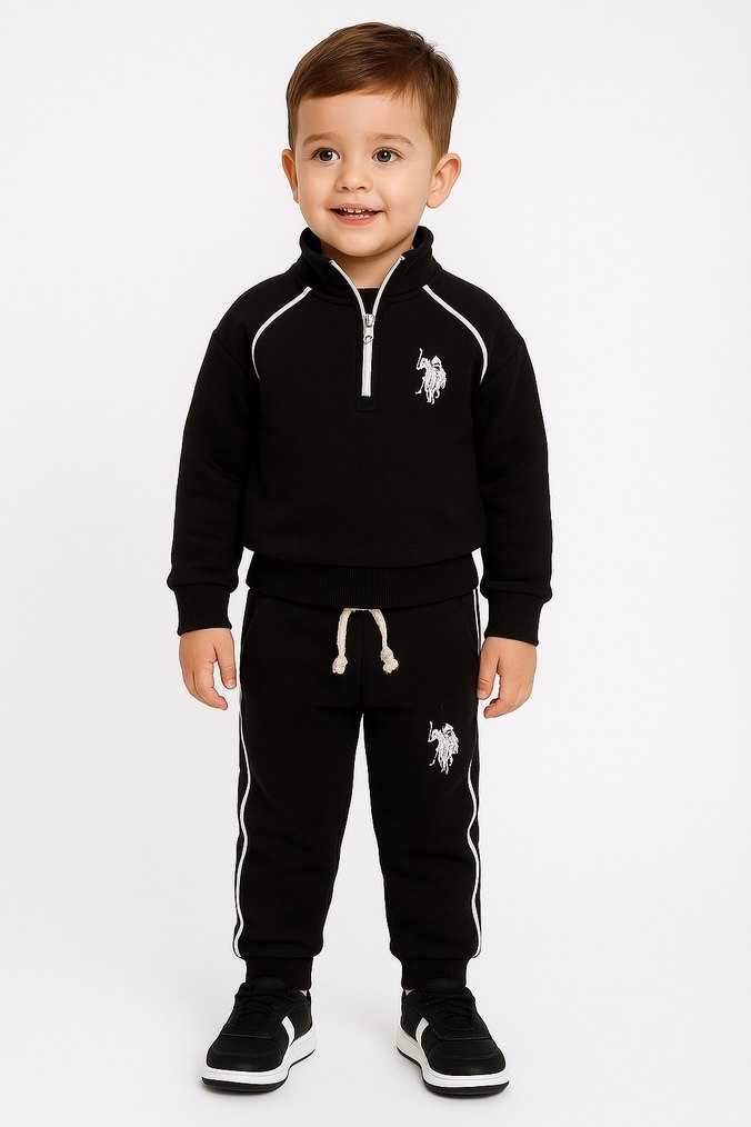 Nakışlı Siyah Erkek Çocuk Eşofman Takımı - Görsel 2