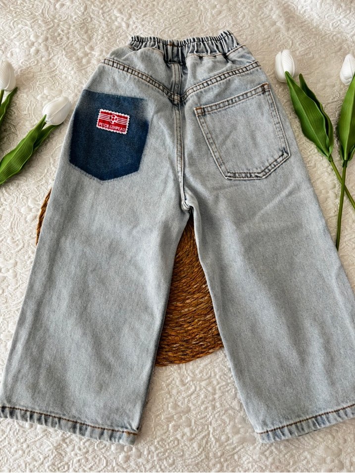 Laciel Paris Unisex Düğmeli Bol Kesim Kot Pantolon - Görsel 2