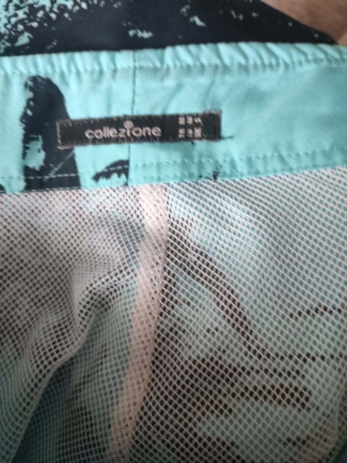 Turkuaz Desenli Erkek Midi deniz Şortu - Görsel 4