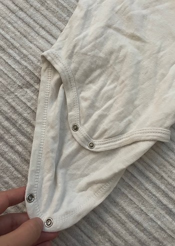1 Yaş Beden Uzun Kollu Beyaz Bebek Body