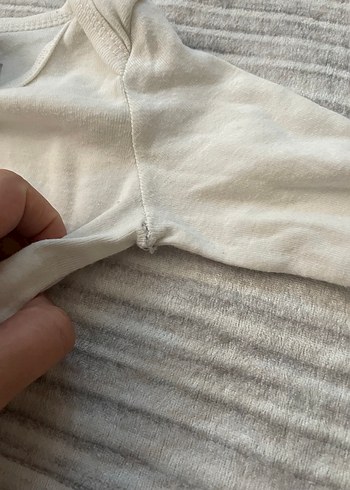 1 Yaş Beden beyaz Renk Uzun Kollu Beyaz Bebek Body