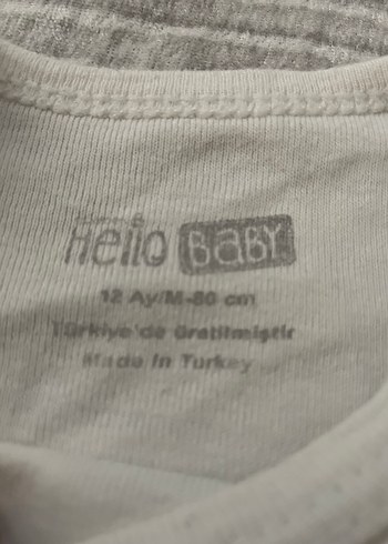 HelloBaby Uzun Kollu Beyaz Bebek Body