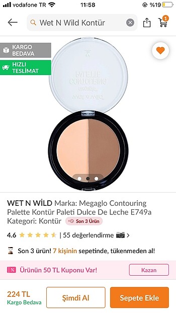  Beden Wet n wild kontür paleti