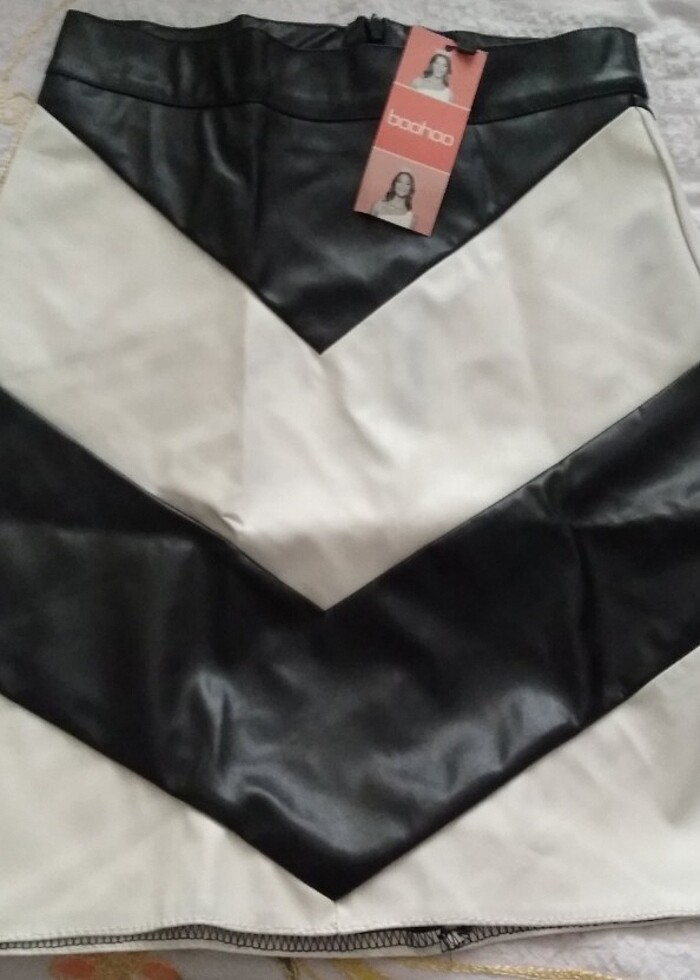 Boohoo suni deri mini etek  - Görsel 2