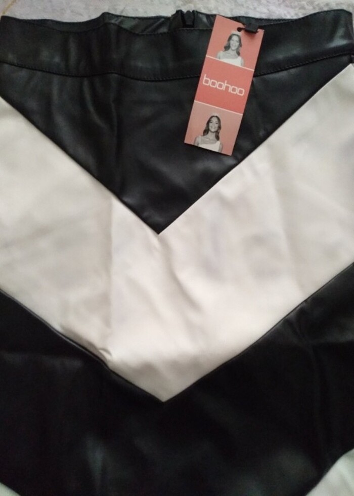 Boohoo suni deri mini etek  - Görsel 3