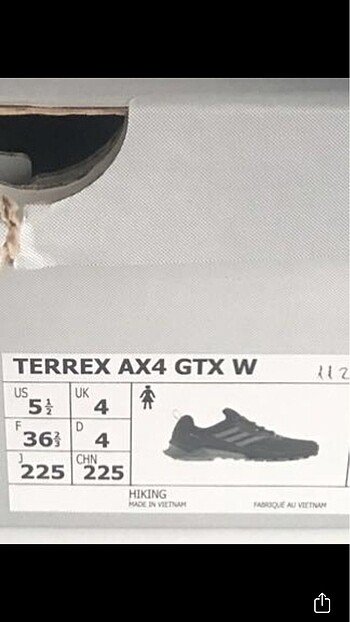 36,5 Beden gri Renk Adidas Terrex AX4 GTX