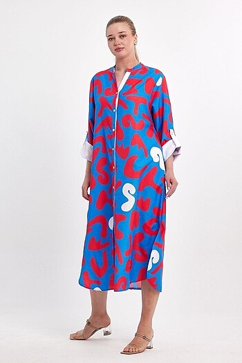 m Beden mavi Renk Gömlek elbise, kaftan