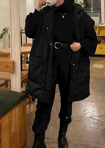 BE BLUE Kadın Siyah Midi Kolsuz Şişme Yelek - Görsel 3