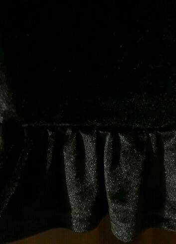 Diğer Siyah kadife sırt dekolteli bluz
