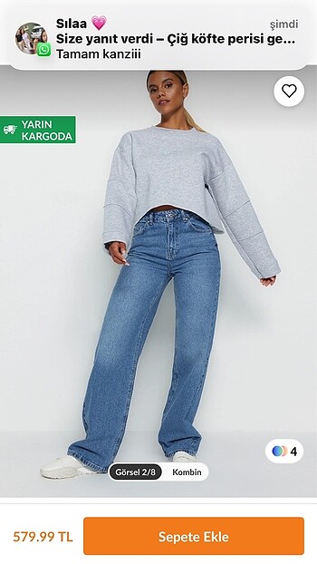 TRENDYOL MİLLA BOL PAÇA MAVİ KOT PANTOLON JEAN