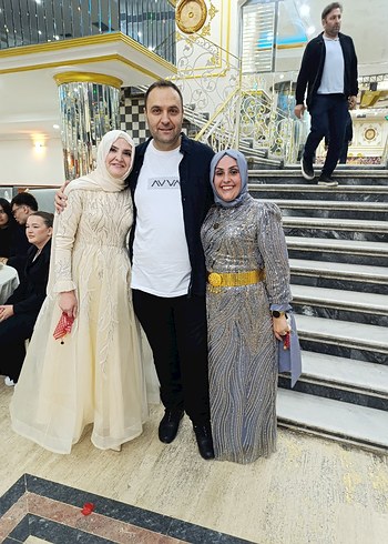 Uzun Kollu Beyaz Etnik Desenli Kadın Gelinlik - Görsel 4