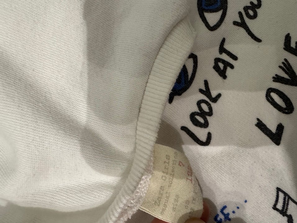 Beyaz Baskılı Kız Tişörtü, Uzun Kollu, Salaş - Görsel 2