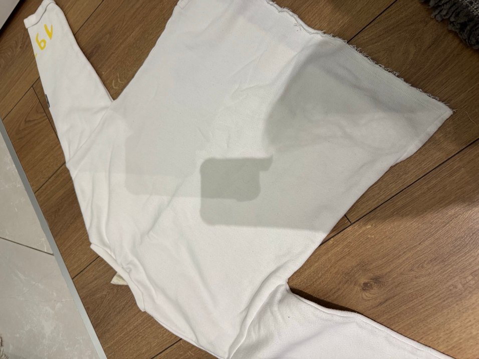 Beyaz Baskılı Kız Tişörtü, Uzun Kollu, Salaş - Görsel 3