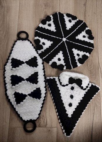 Nakışlı Beyaz Banyo Paspası Seti - Görsel 2