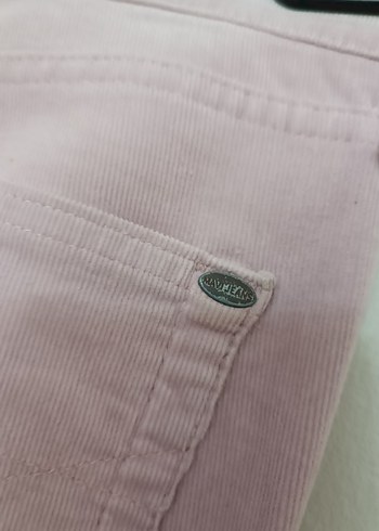 32 Beden pembe Renk Mavi marka Pembe Kadife Kadın Pantolon