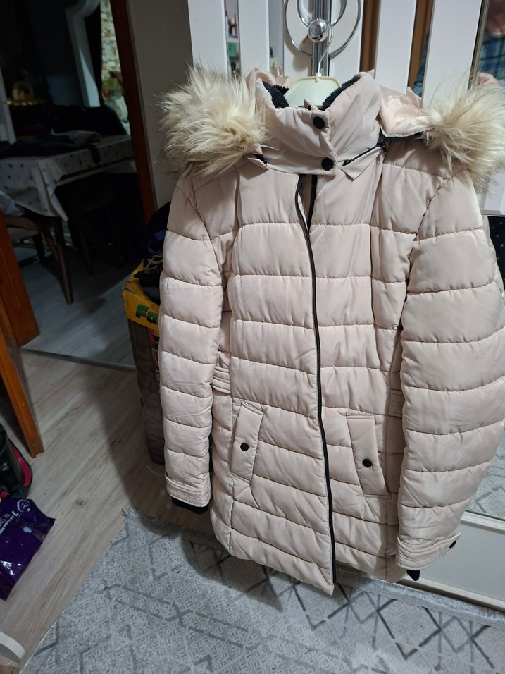 bej fermuarlı yarım kapşonlu jaban - Görsel 3