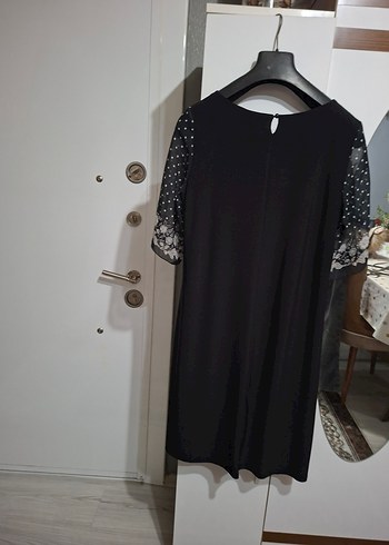 Dantel Detaylı Siyah midi Kadın Elbise - Görsel 2